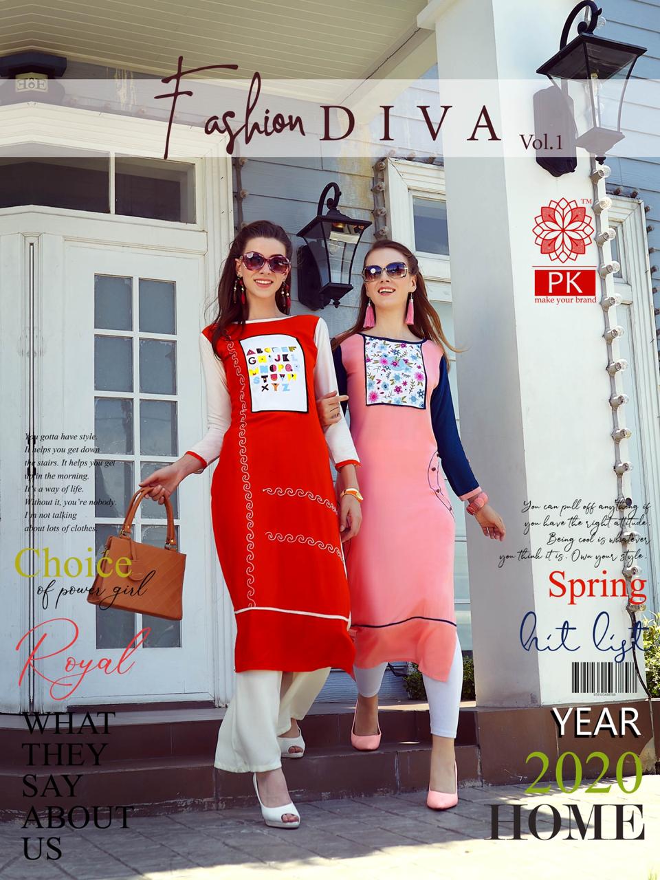 PK PRESENTS FASHION DIVA 1 COLLECTION OF PURE HEAVY RAYON DESIGNER KURTIS 7