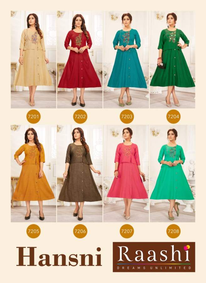 Raashi Presents Hansni Designer  Kurti Collection