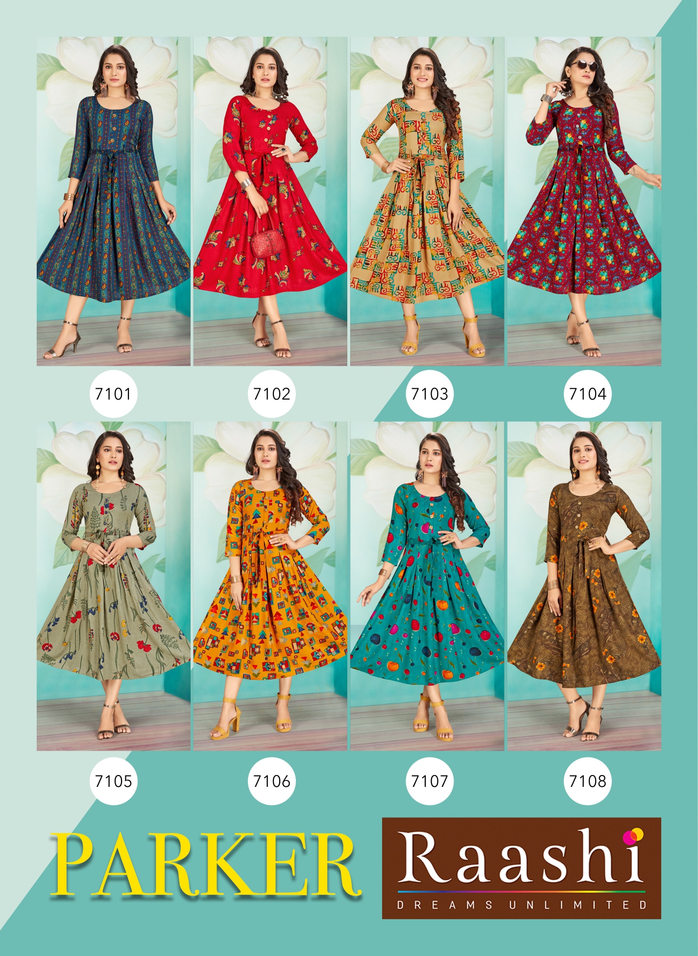 Raashi Presents  Parker Designer Kurti Collection