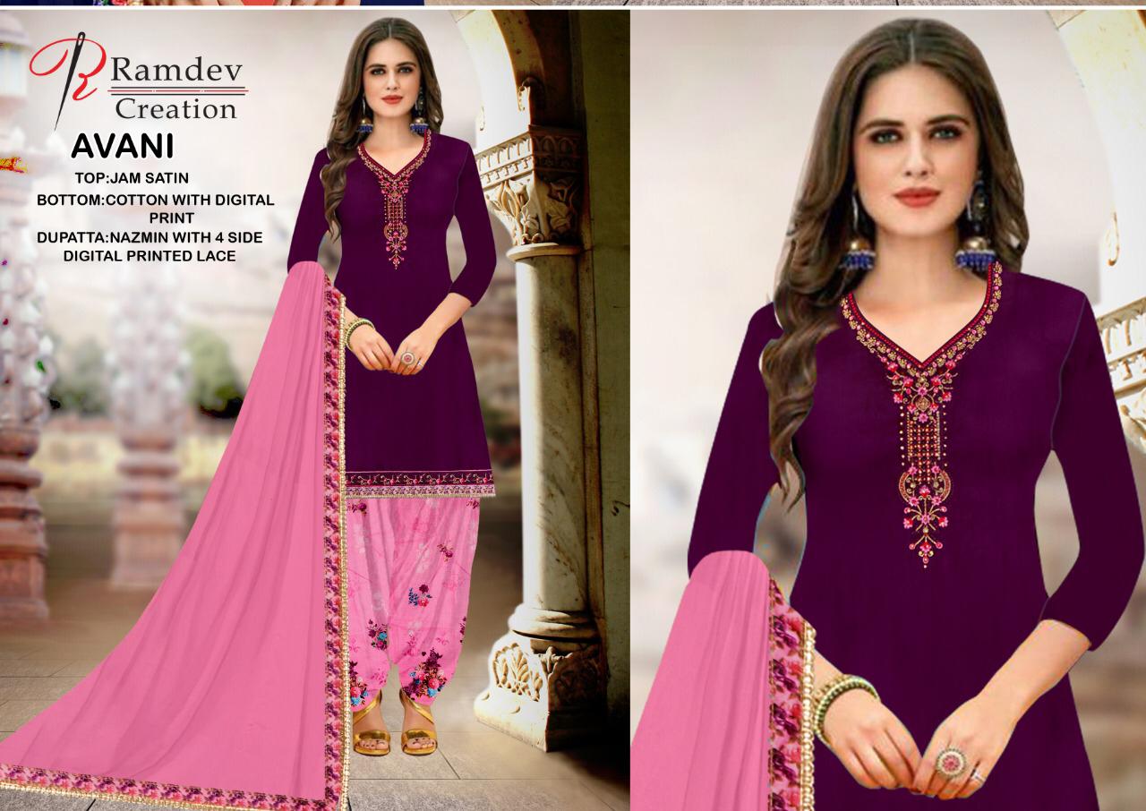 Ramdev Presents  Avani Patiyla Designer Dress Material