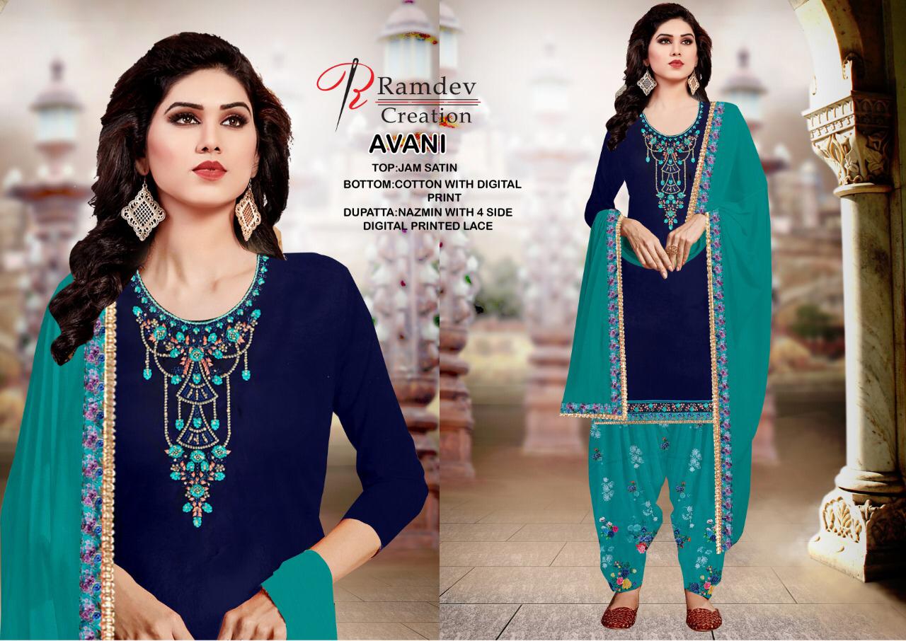 Ramdev Presents  Avani Patiyla Designer Dress Material