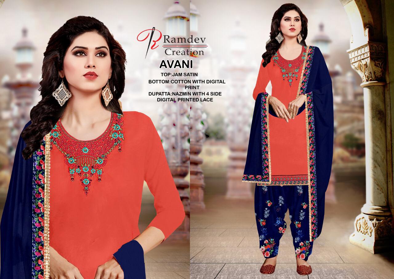 Ramdev Presents  Avani Patiyla Designer Dress Material