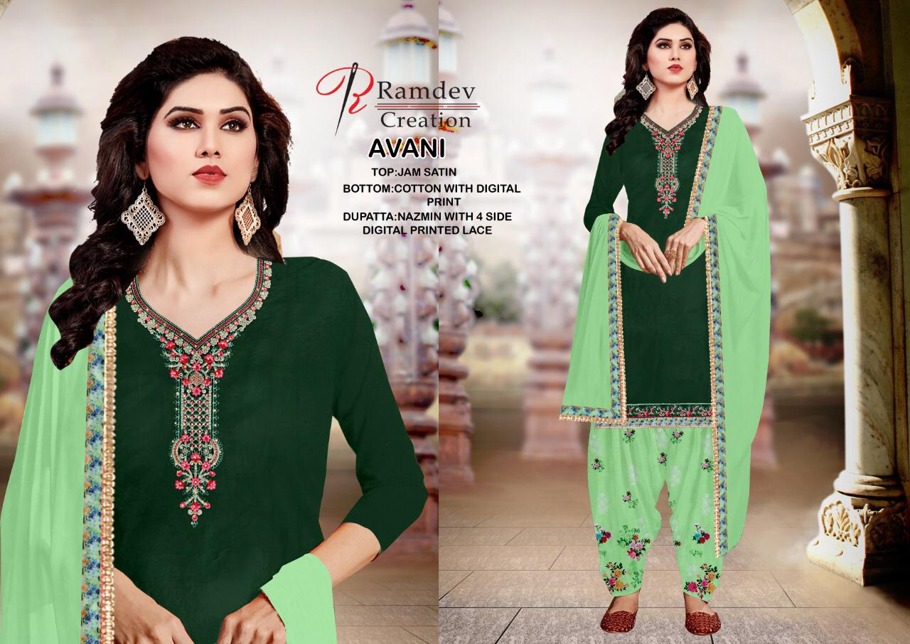 Ramdev Presents  Avani Patiyla Designer Dress Material