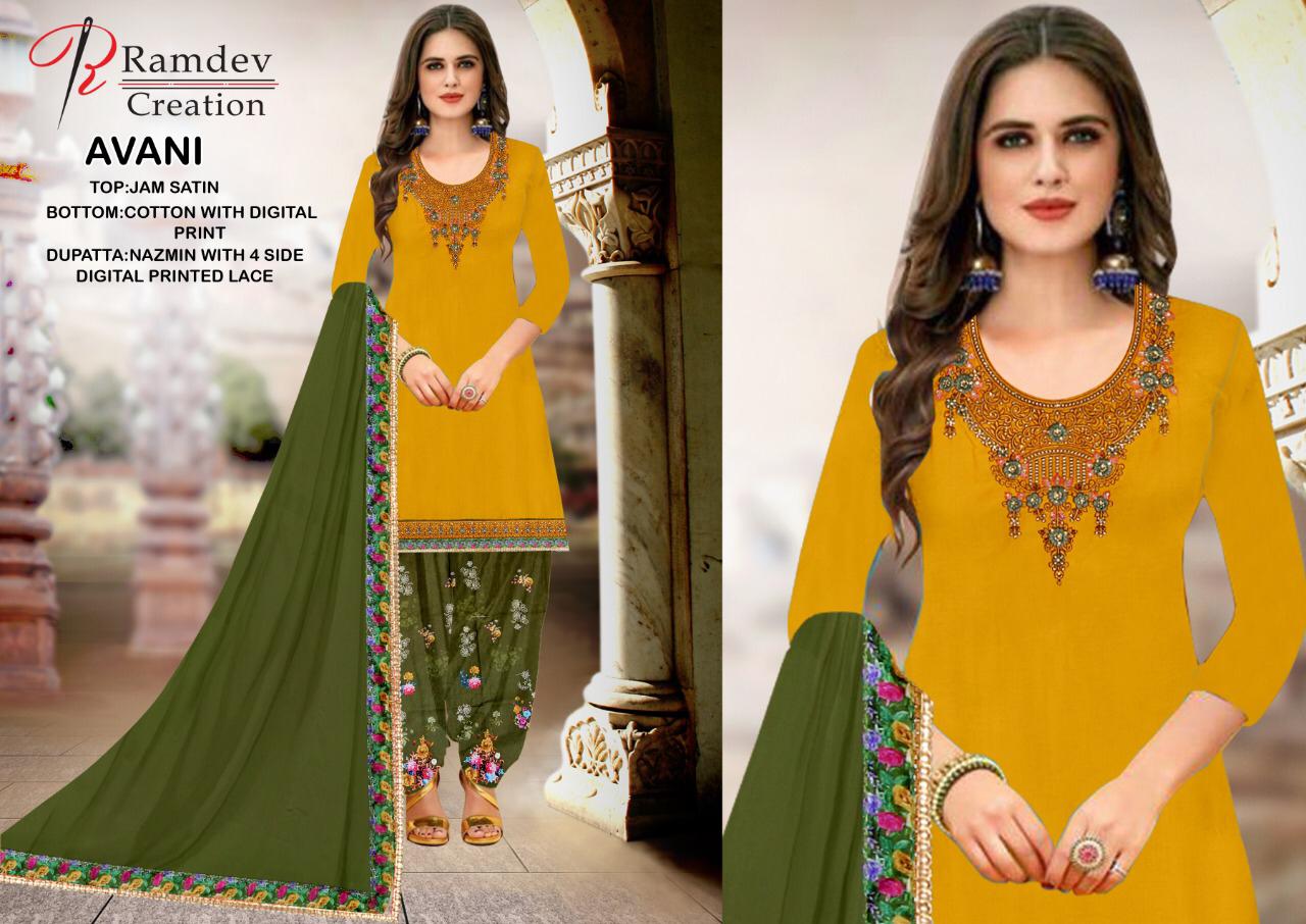 Ramdev Presents  Avani Patiyla Designer Dress Material