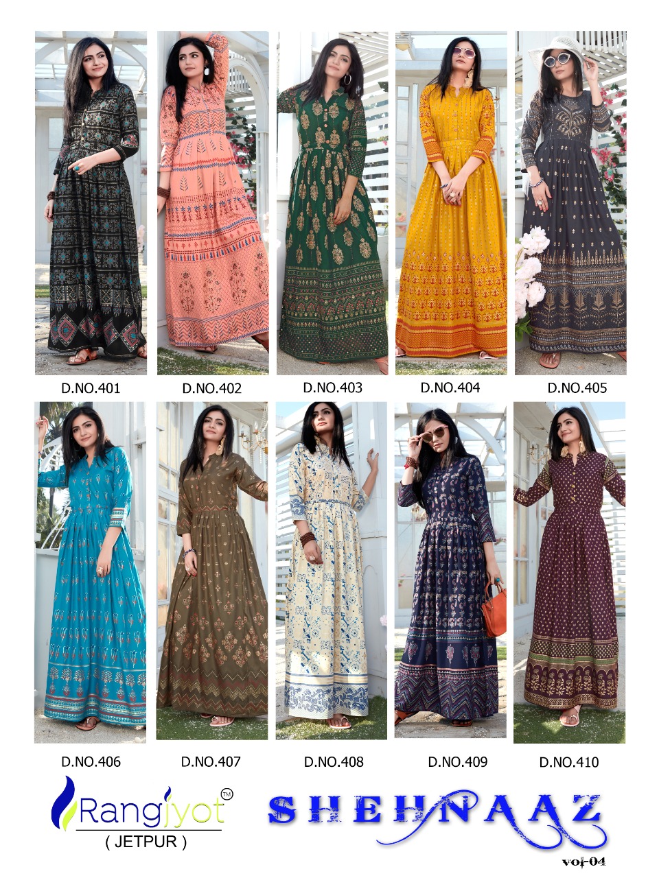 Rangjyot Presents  Shehnaaz Vol  4 Ethnic Wear Long Kurti Collection