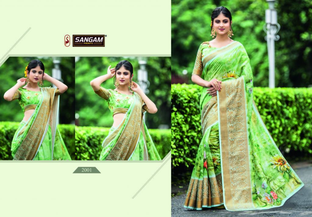 Sangam Presents  Flemingo  Printed Sarees Collection