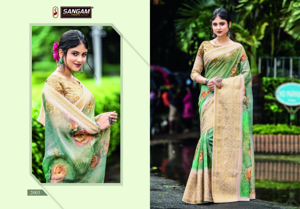 Sangam Presents  Flemingo  Printed Sarees Collection