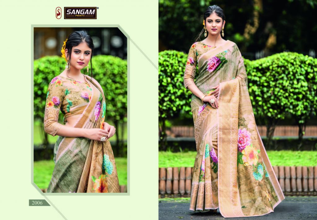Sangam Presents  Flemingo  Printed Sarees Collection