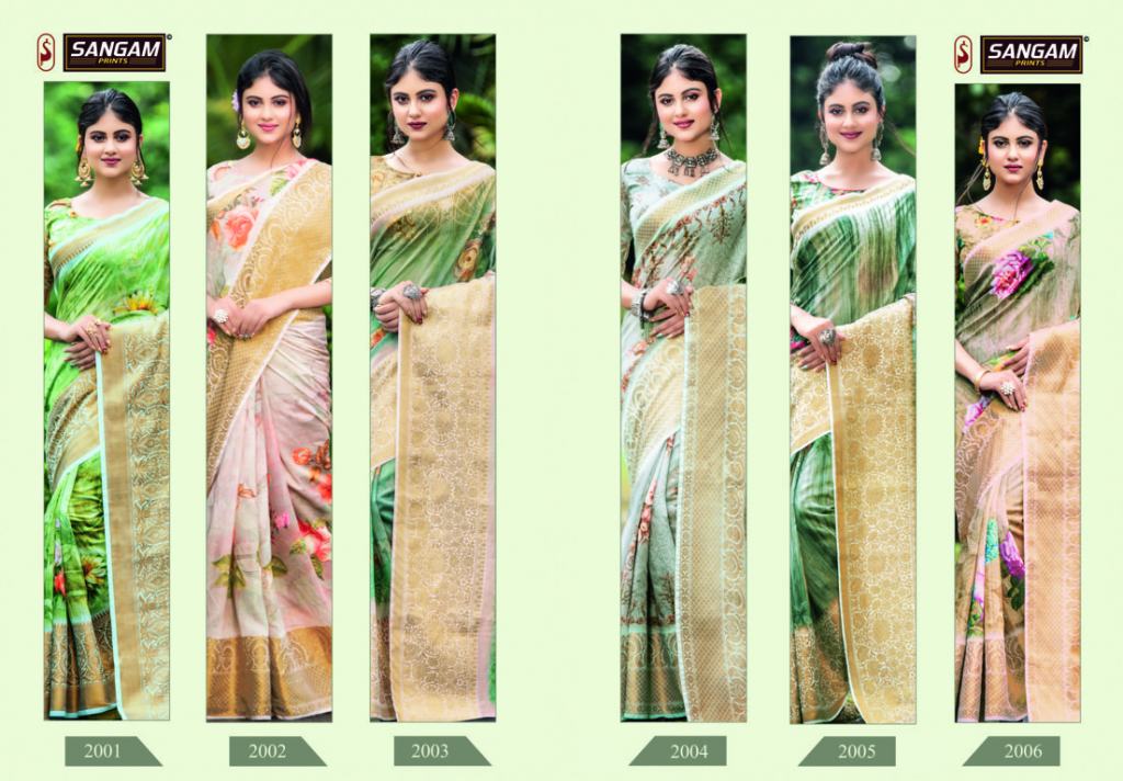 Sangam Presents  Flemingo  Printed Sarees Collection