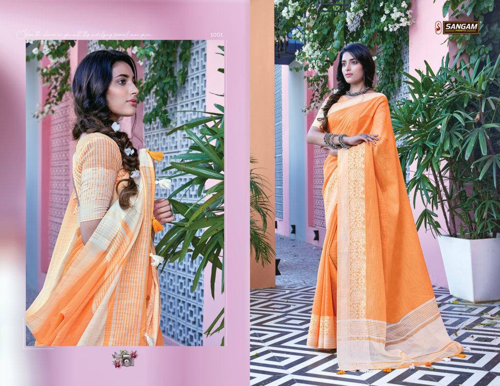 Sangam Presents Floral Printed Sarees Collection