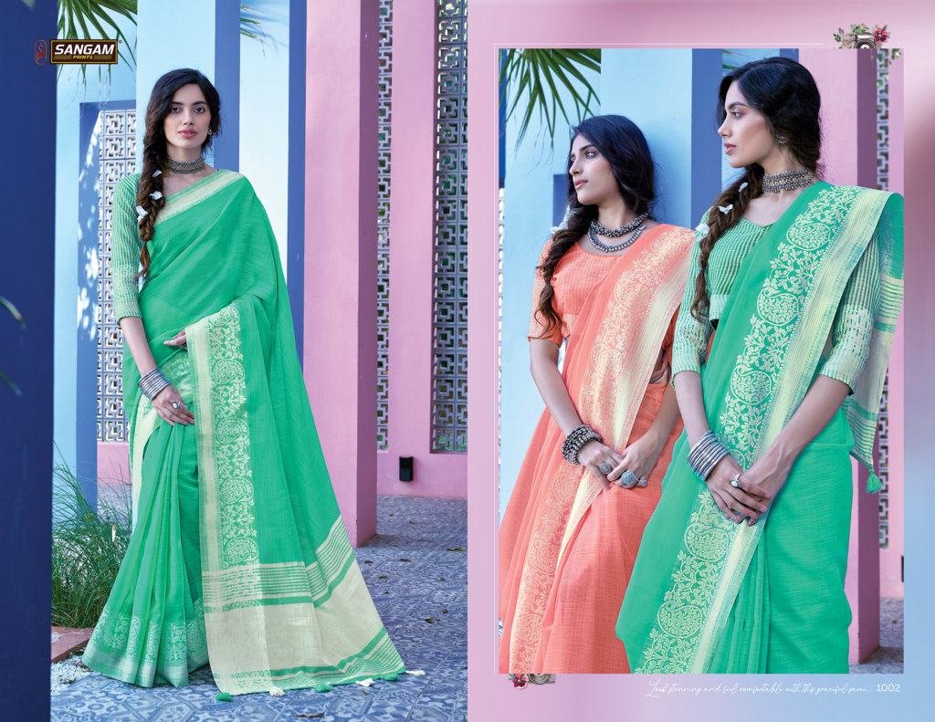 Sangam Presents Floral Printed Sarees Collection