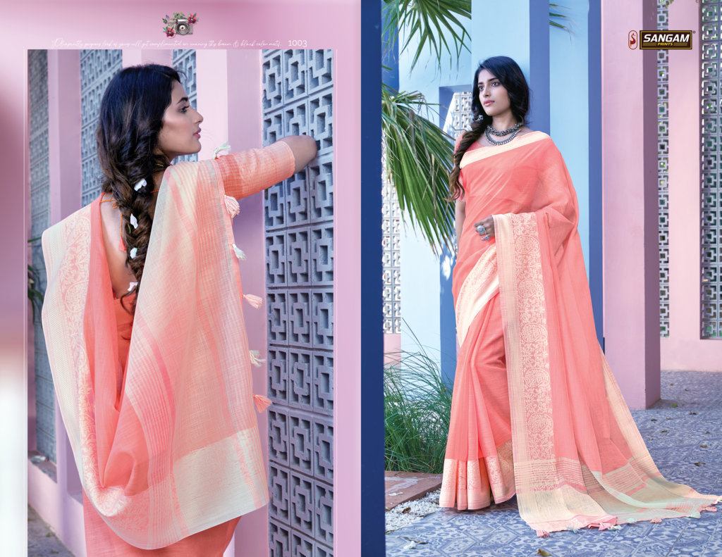 Sangam Presents Floral Printed Sarees Collection