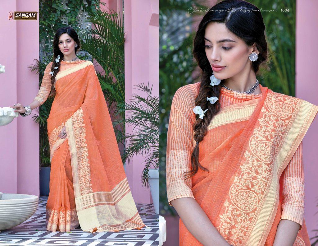 Sangam Presents Floral Printed Sarees Collection