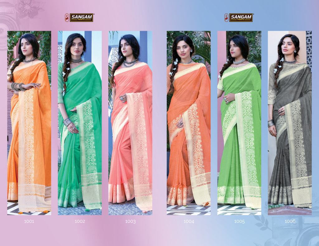 Sangam Presents Floral Printed Sarees Collection