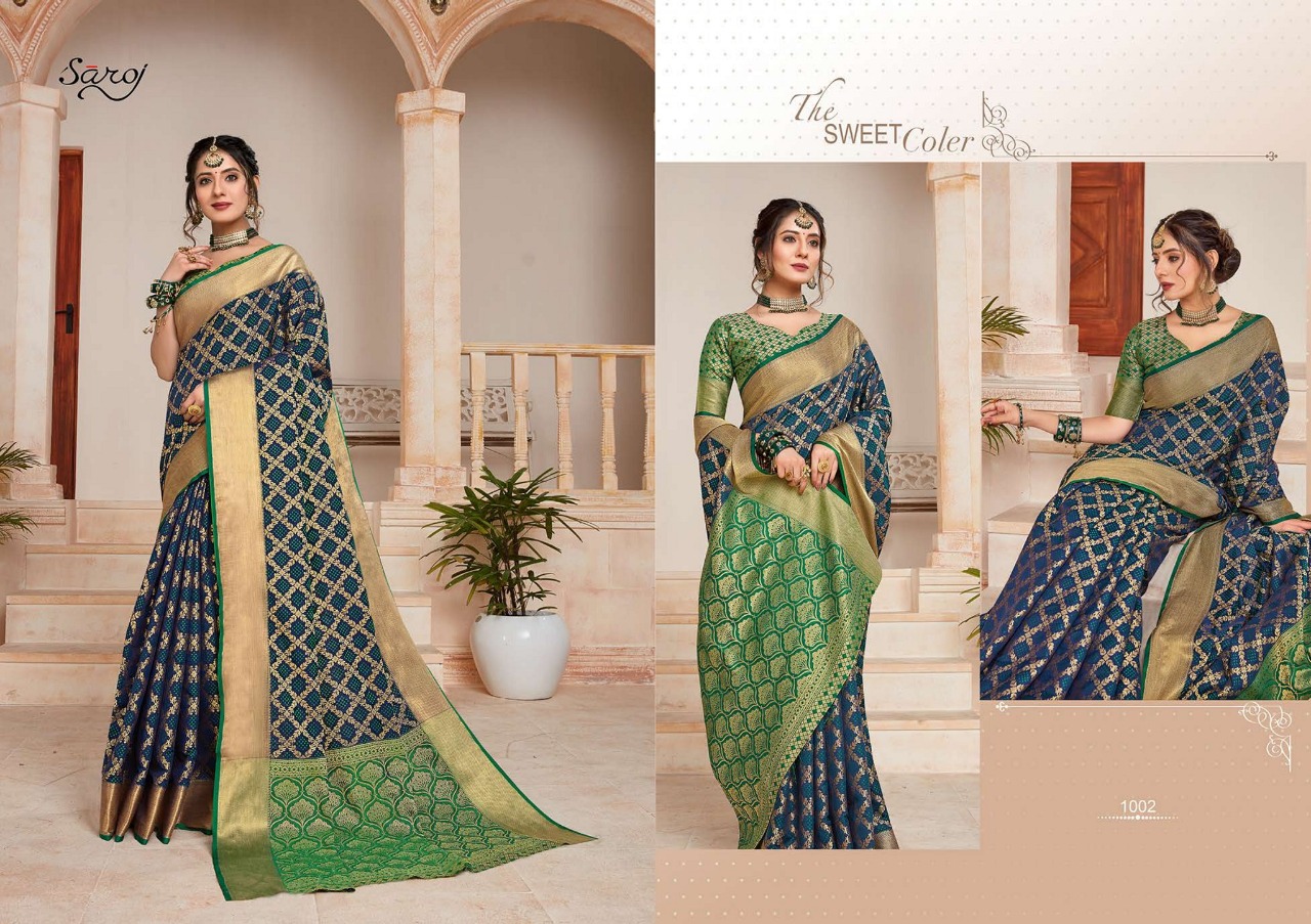 Saroj  Presents Pushpanjali Festive Wear Sarees Collection
