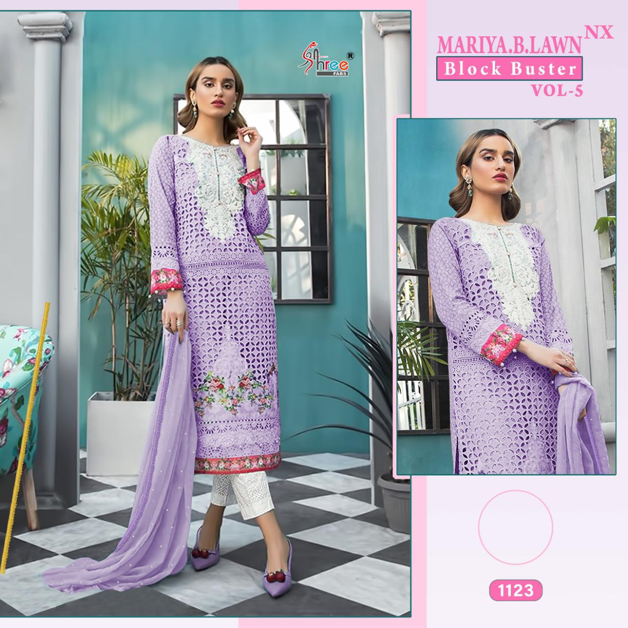 Shree Presents  Mariya B Lawn Block Buster Vol 5 Nx Pakistani Salwar Suits