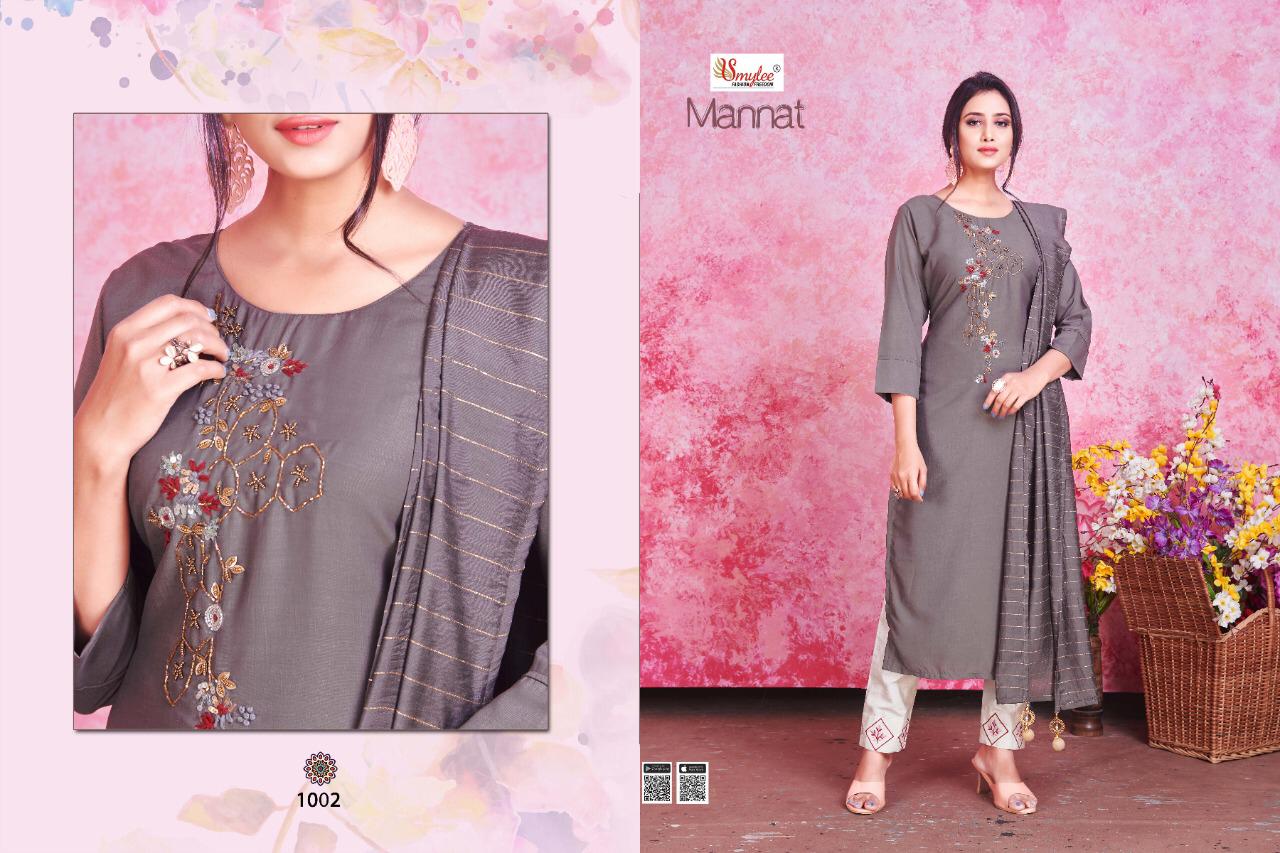 Smylee  Presents Mannat  Designer Kurti With Dupatta