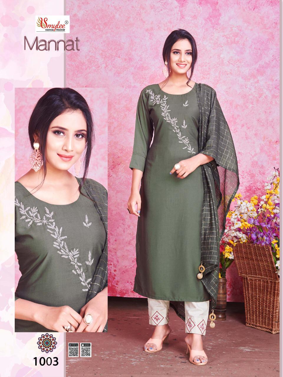 Smylee  Presents Mannat  Designer Kurti With Dupatta