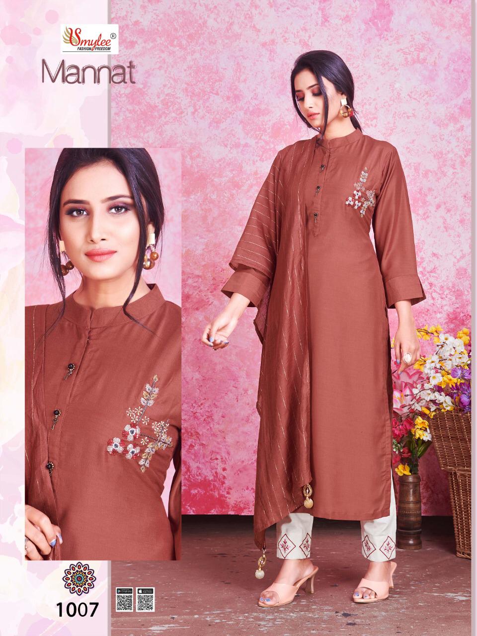 Smylee  Presents Mannat  Designer Kurti With Dupatta