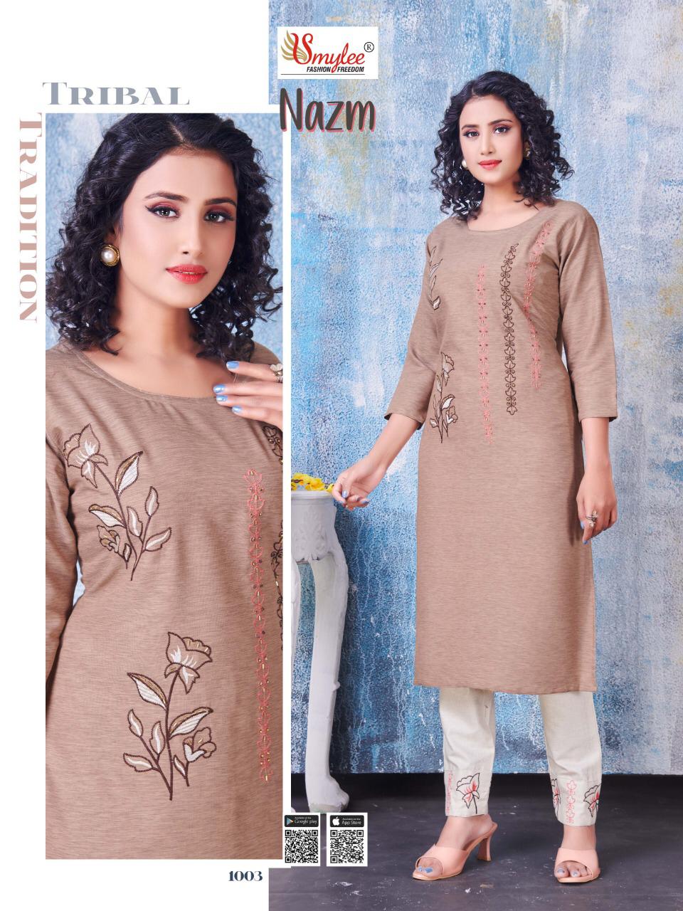 Smylee Presents Nazm  Kurti With Bottom Collection
