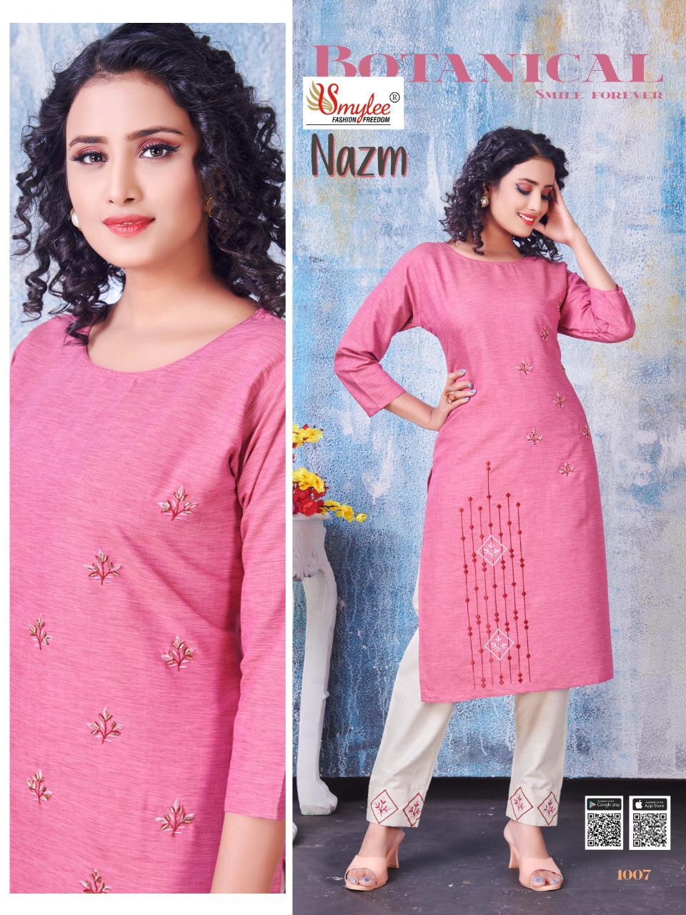 Smylee Presents Nazm  Kurti With Bottom Collection