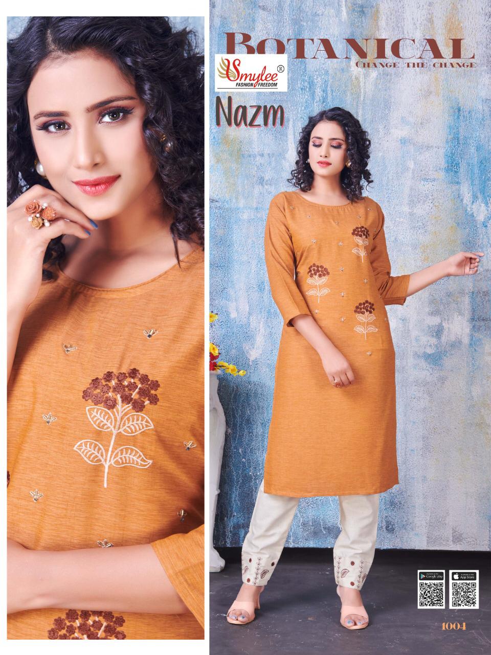 Smylee Presents Nazm  Kurti With Bottom Collection