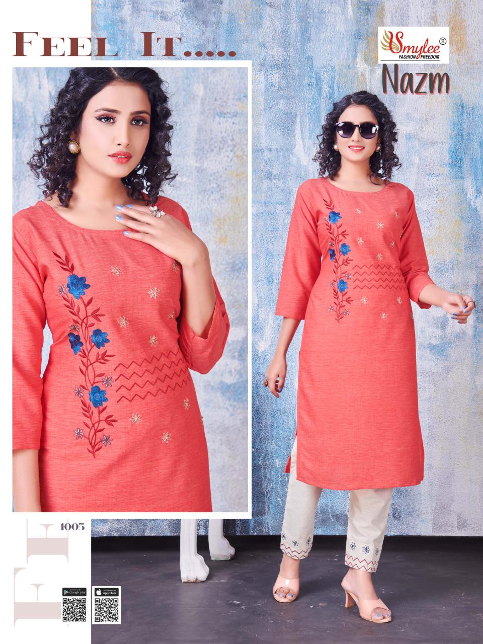 Smylee Presents Nazm  Kurti With Bottom Collection