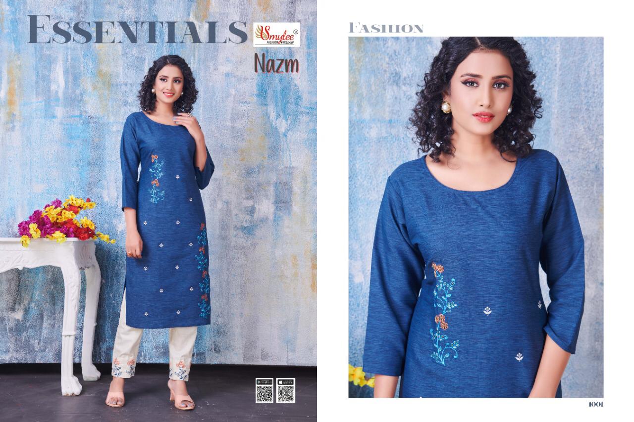 Smylee Presents Nazm  Kurti With Bottom Collection