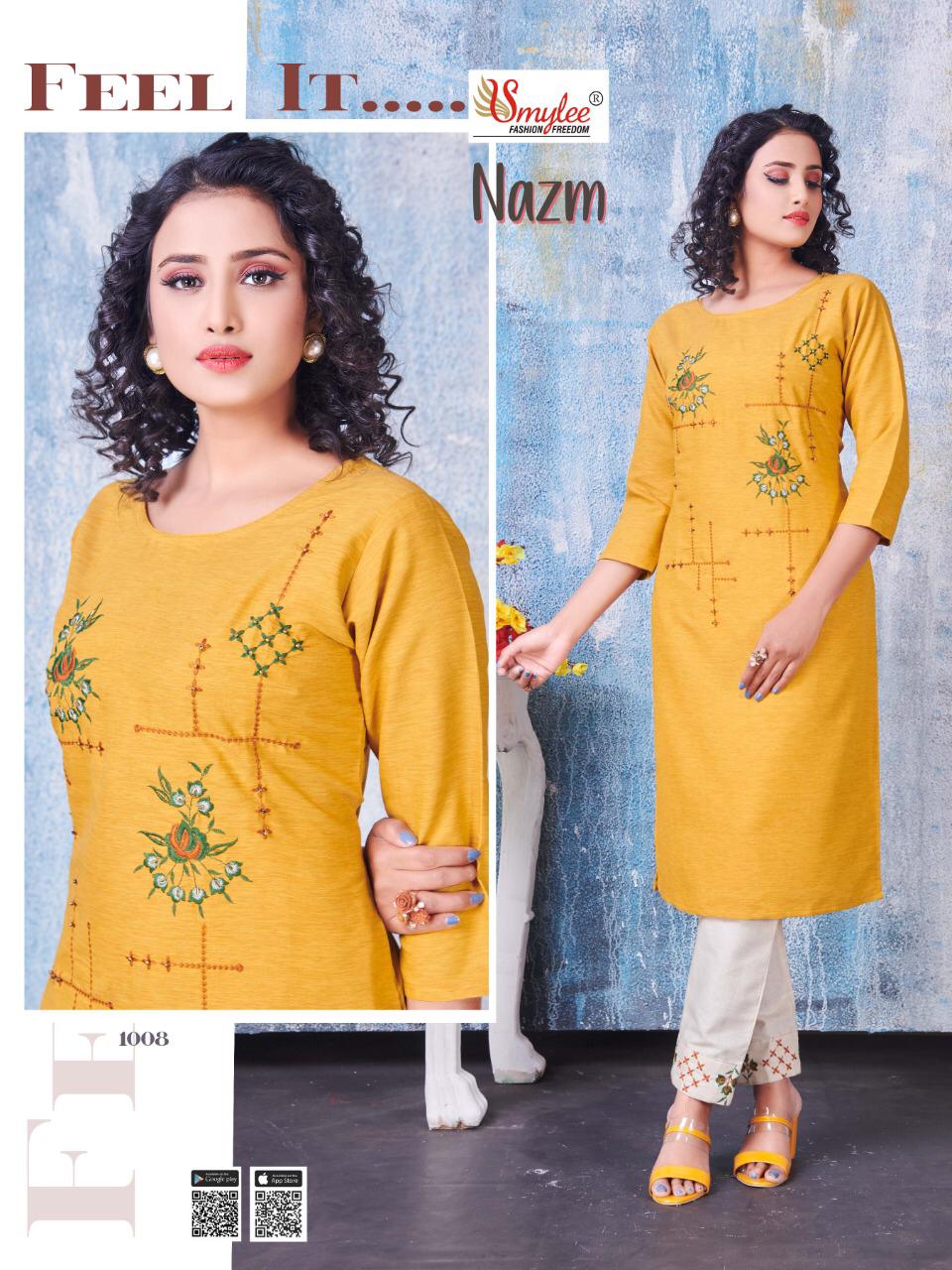 Smylee Presents Nazm  Kurti With Bottom Collection