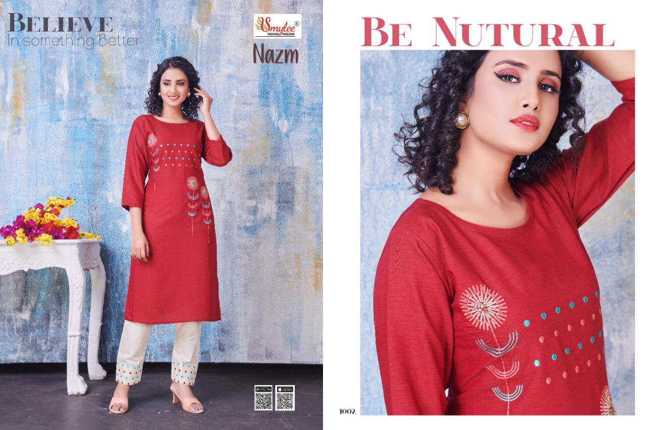 Smylee Presents Nazm  Kurti With Bottom Collection
