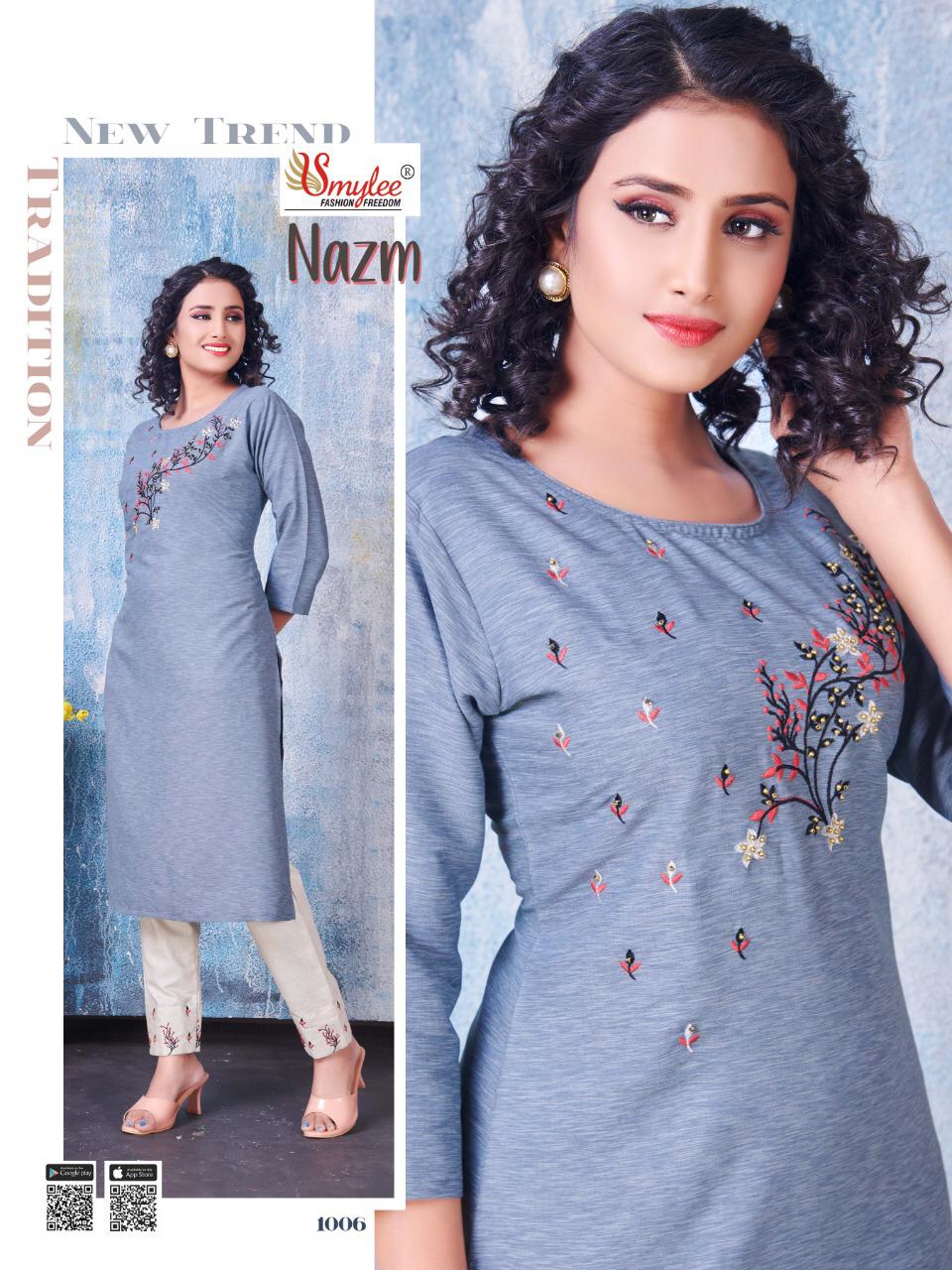 Smylee Presents Nazm  Kurti With Bottom Collection