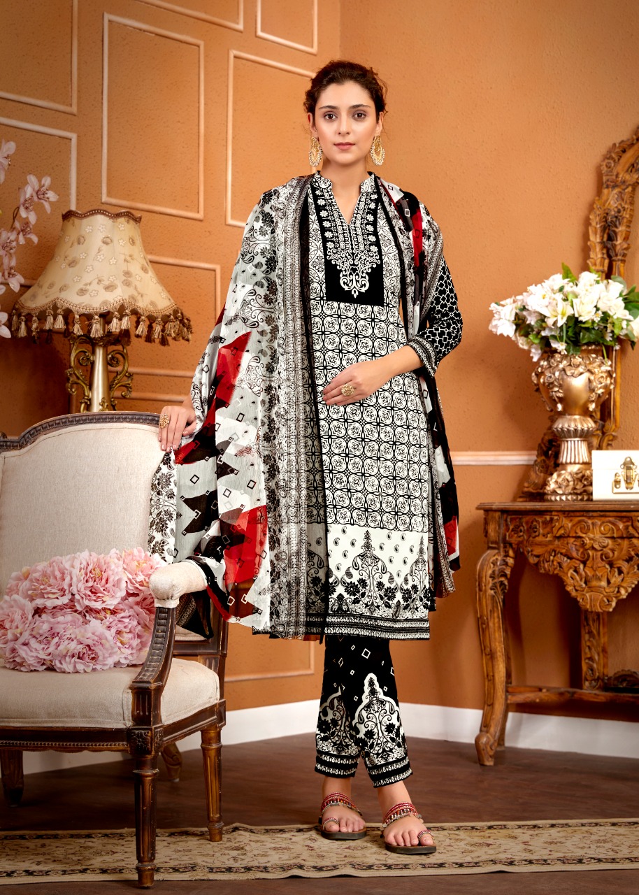 Sweety Presents Black&white Vol 3	Designer Dress Material