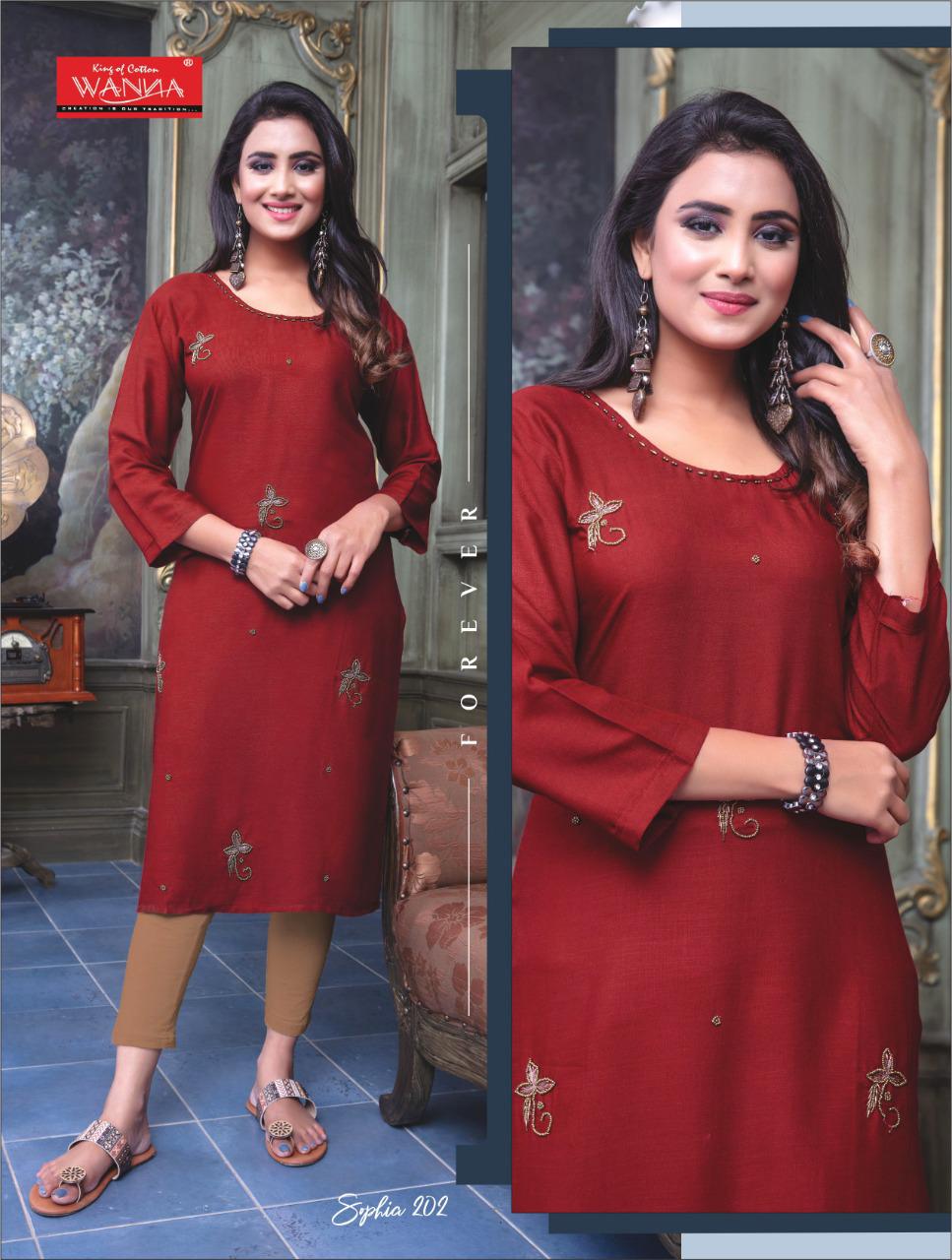 Wanna Presents Sophia Vol  2 Ethnic Wear Kurti Collection