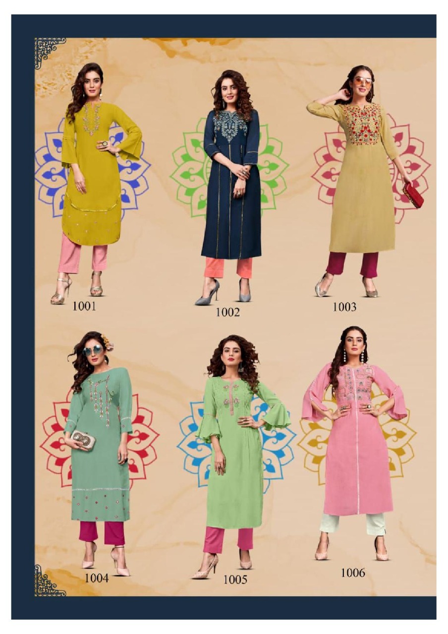 Kajal Style  Presents Fashion Saga Vol  1 Kurti With Bottom Collection