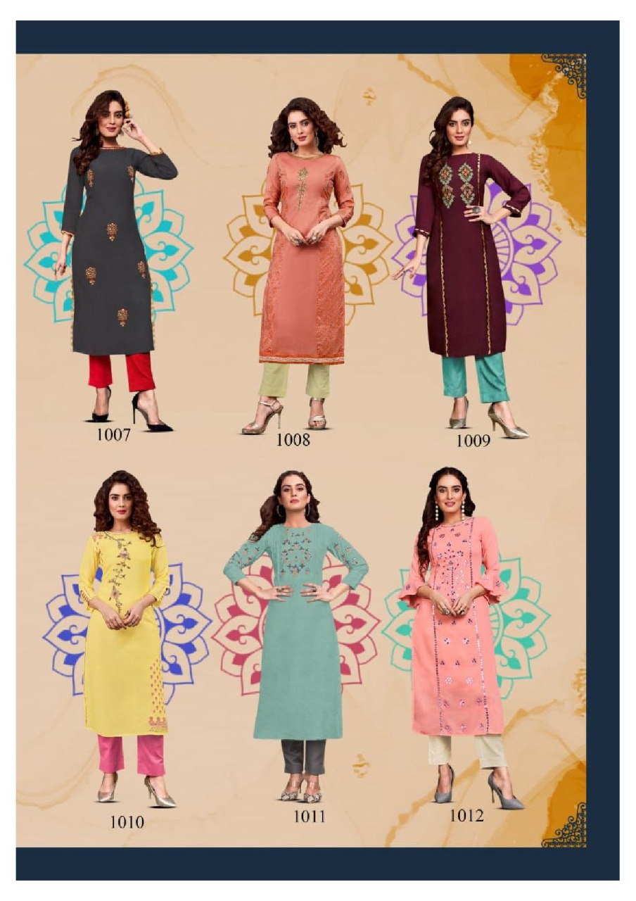 Kajal Style  Presents Fashion Saga Vol  1 Kurti With Bottom Collection
