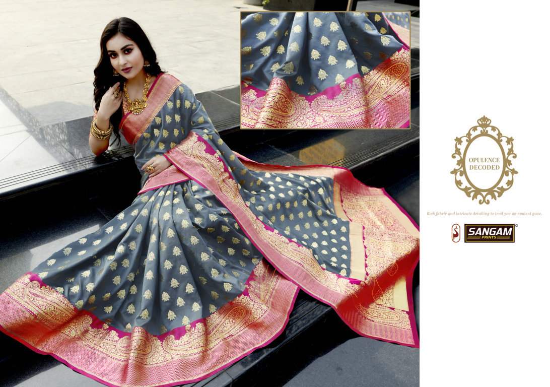 Sangam Presents Kimaanee Silk Pure Soft Silk Saree With Siroski Work