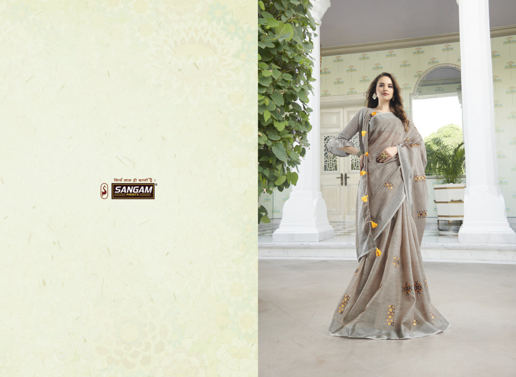 Sangam Presents Amaira Vol-2 Linen Cotton Embroidery Saree Collection