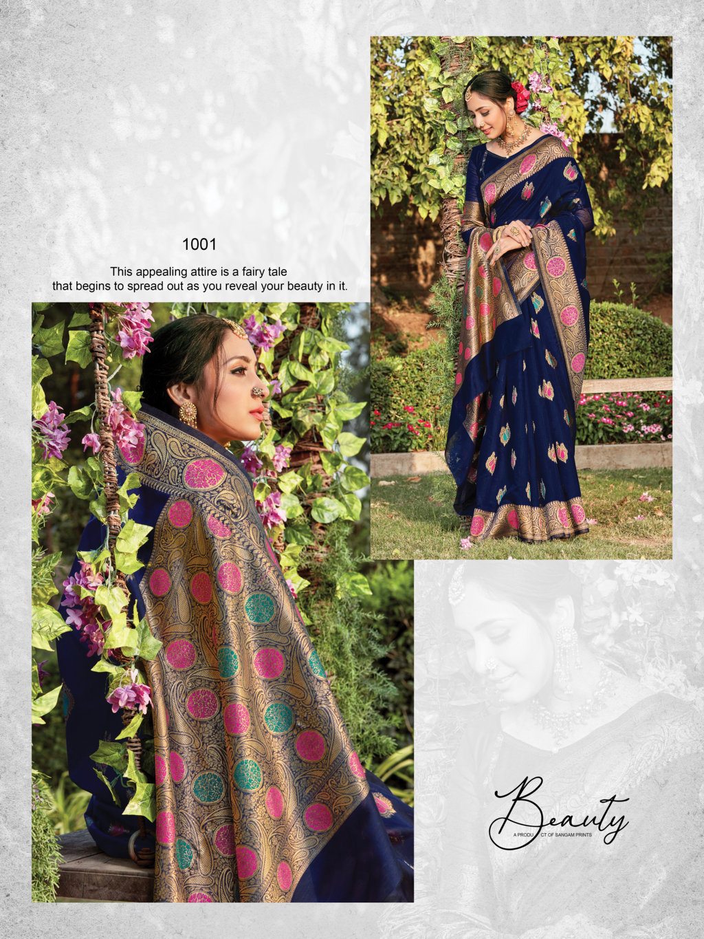 Sangam Presents Bur-berry Cotton Handloom Sarees