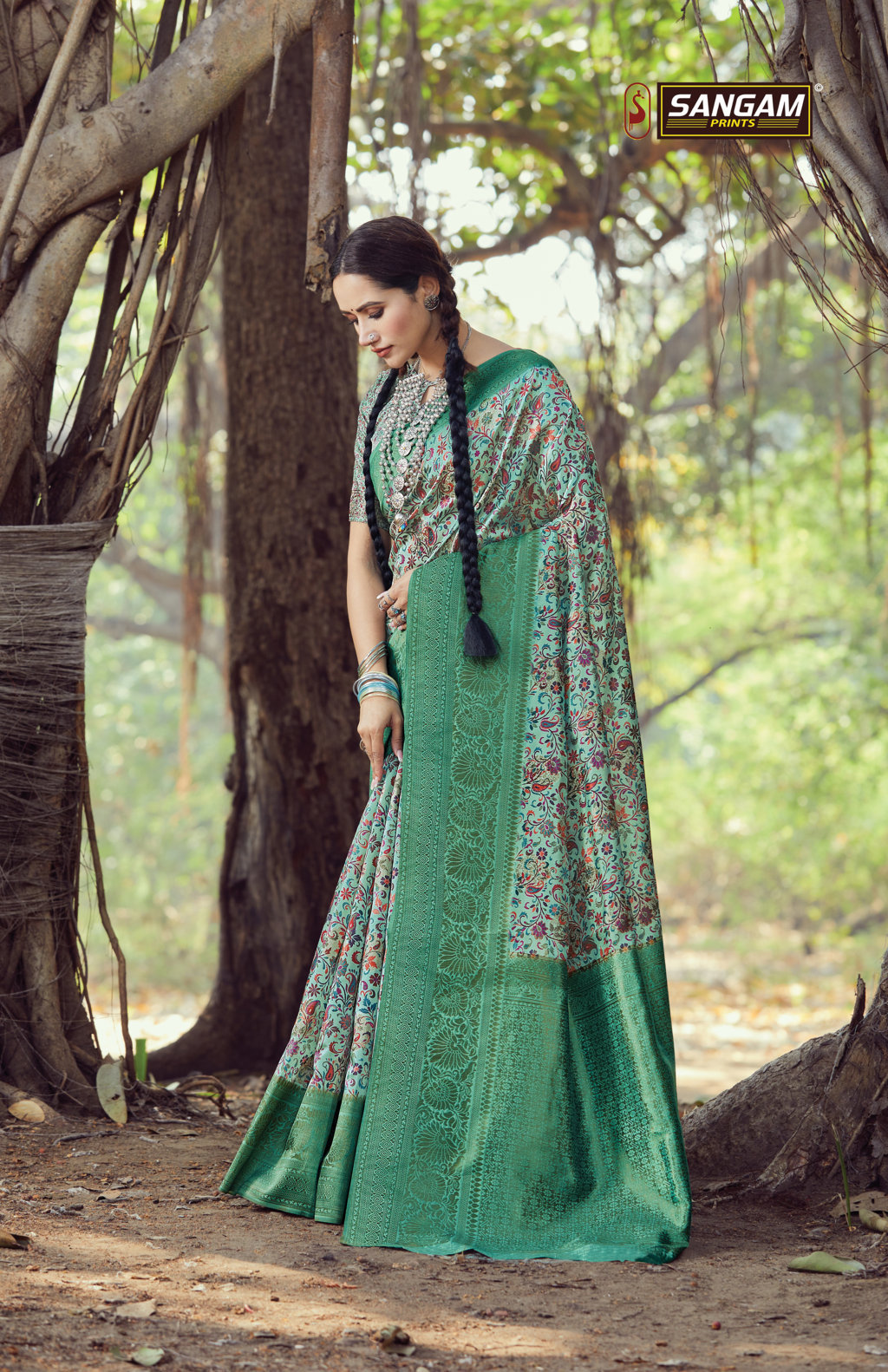 Sangam Presents Blossom Digital Print Silk Sarees Collection