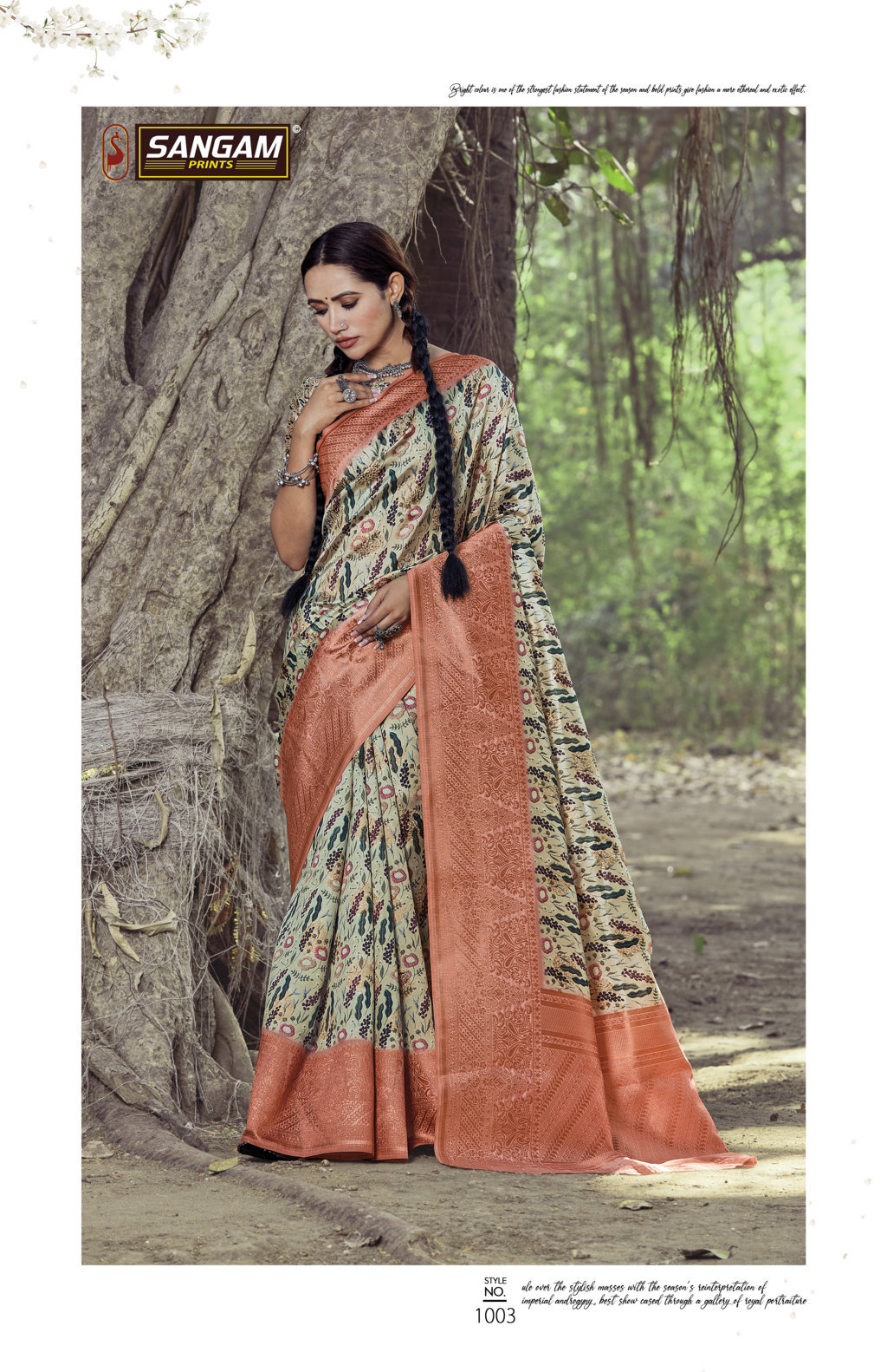 Sangam Presents Blossom Digital Print Silk Sarees Collection