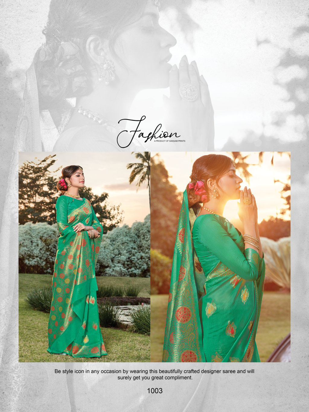 Sangam Presents Bur-berry Cotton Handloom Sarees