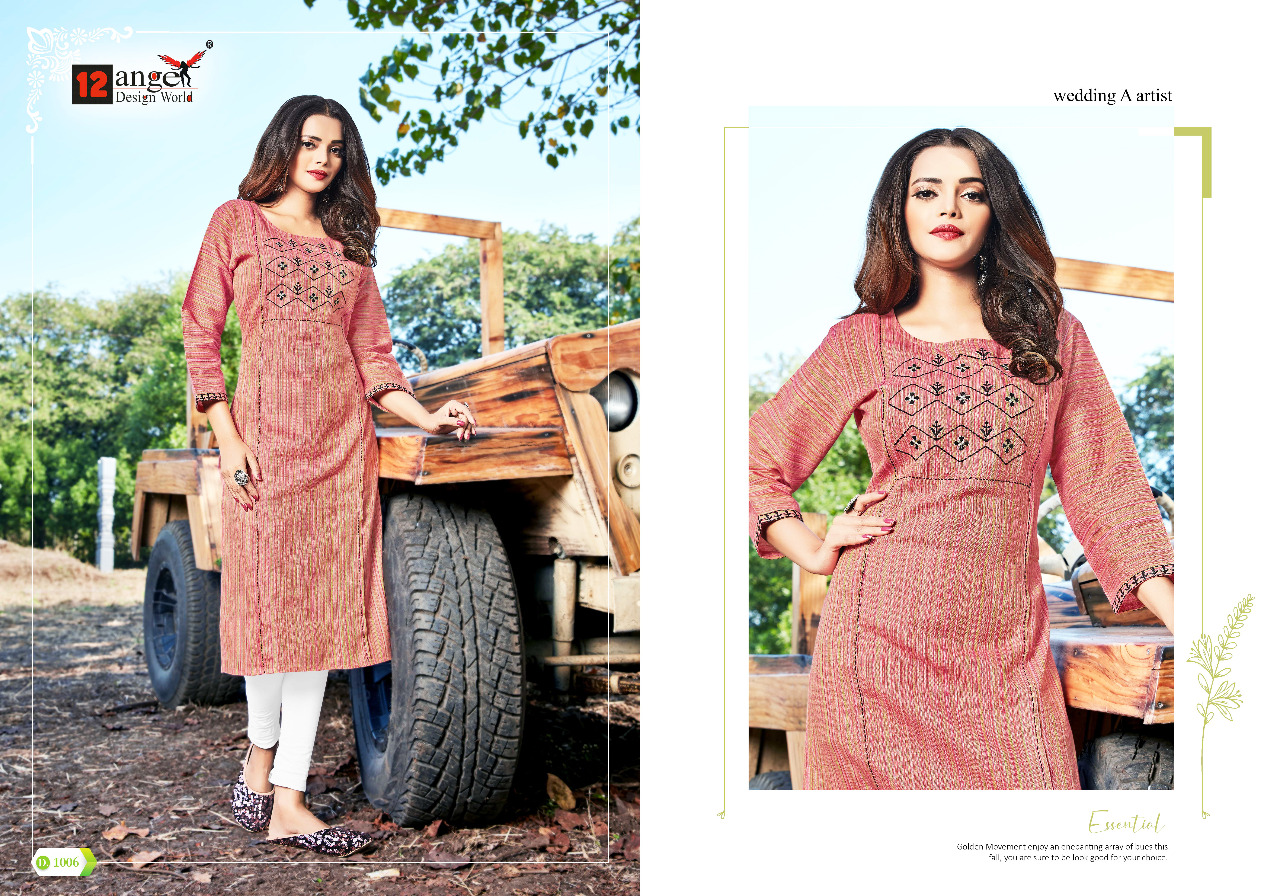 12 Angel Presents Pastle 	Ethnic Wear Kurtis Collection