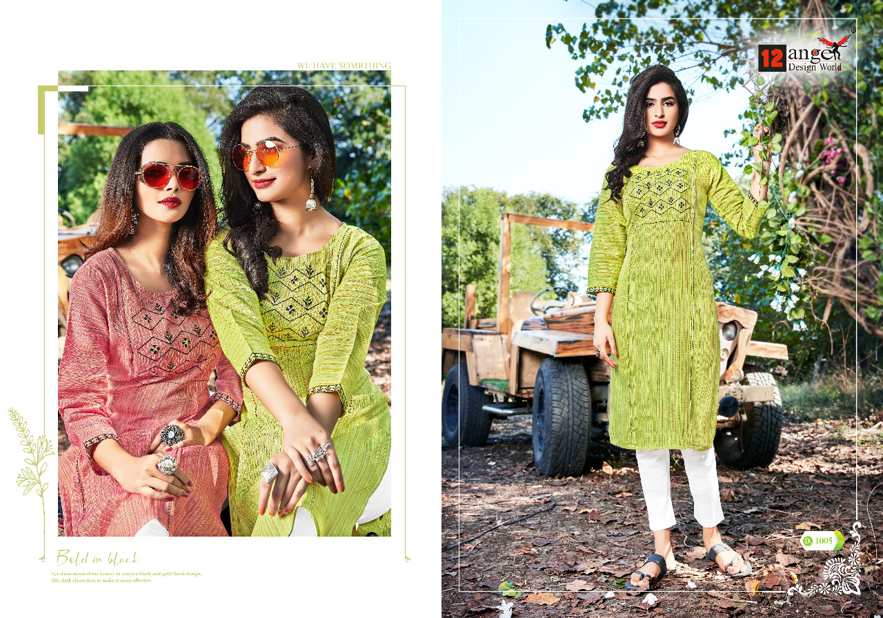 12 Angel Presents Pastle 	Ethnic Wear Kurtis Collection