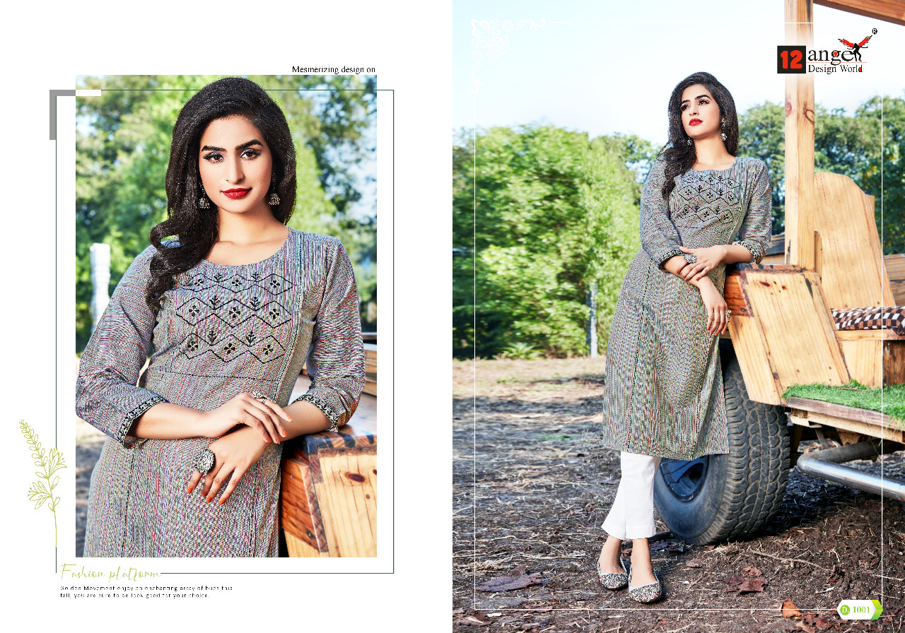 12 Angel Presents Pastle 	Ethnic Wear Kurtis Collection