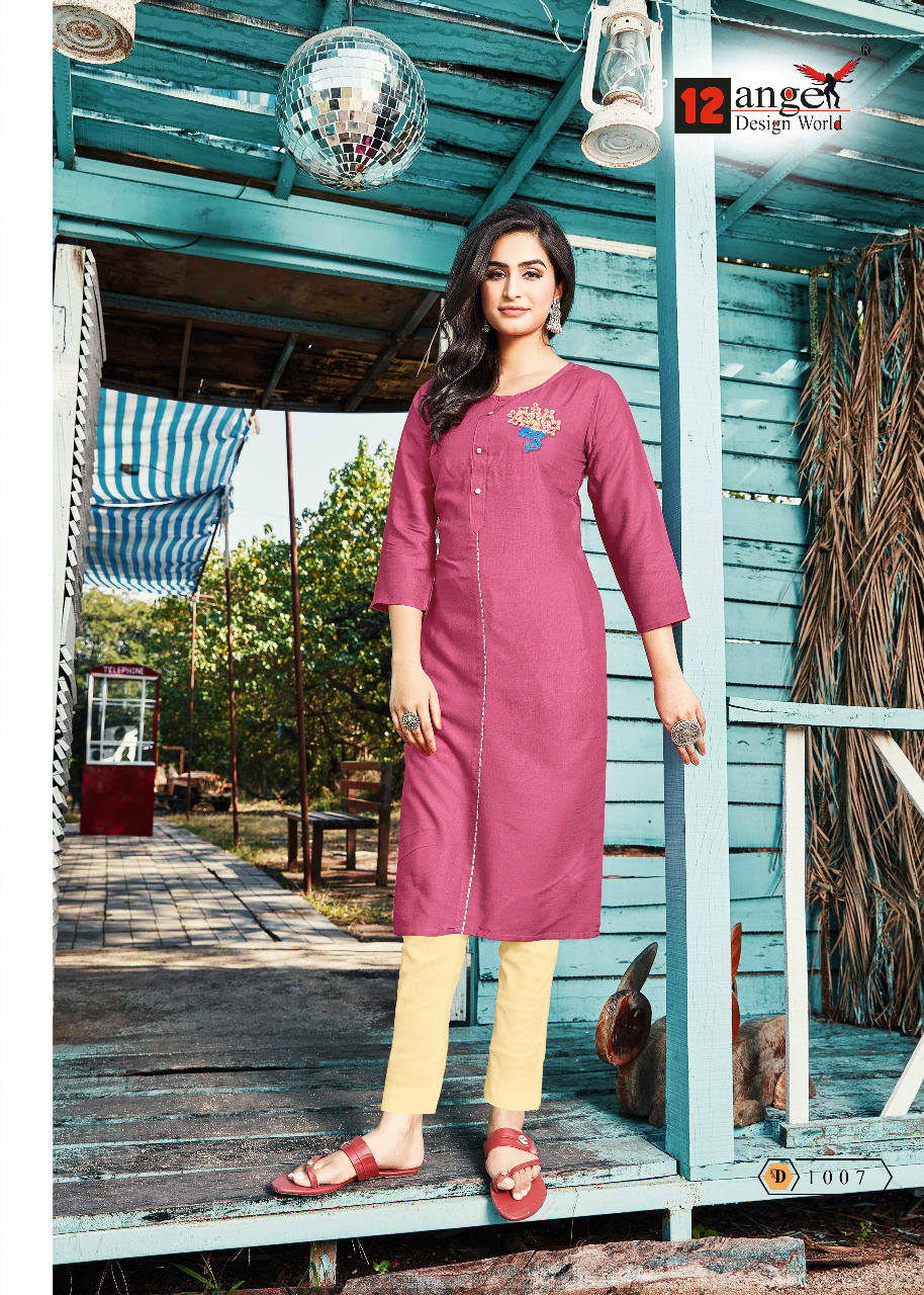 12 Angel  Presents Lime 	 Casual Wear Kurtis Collection