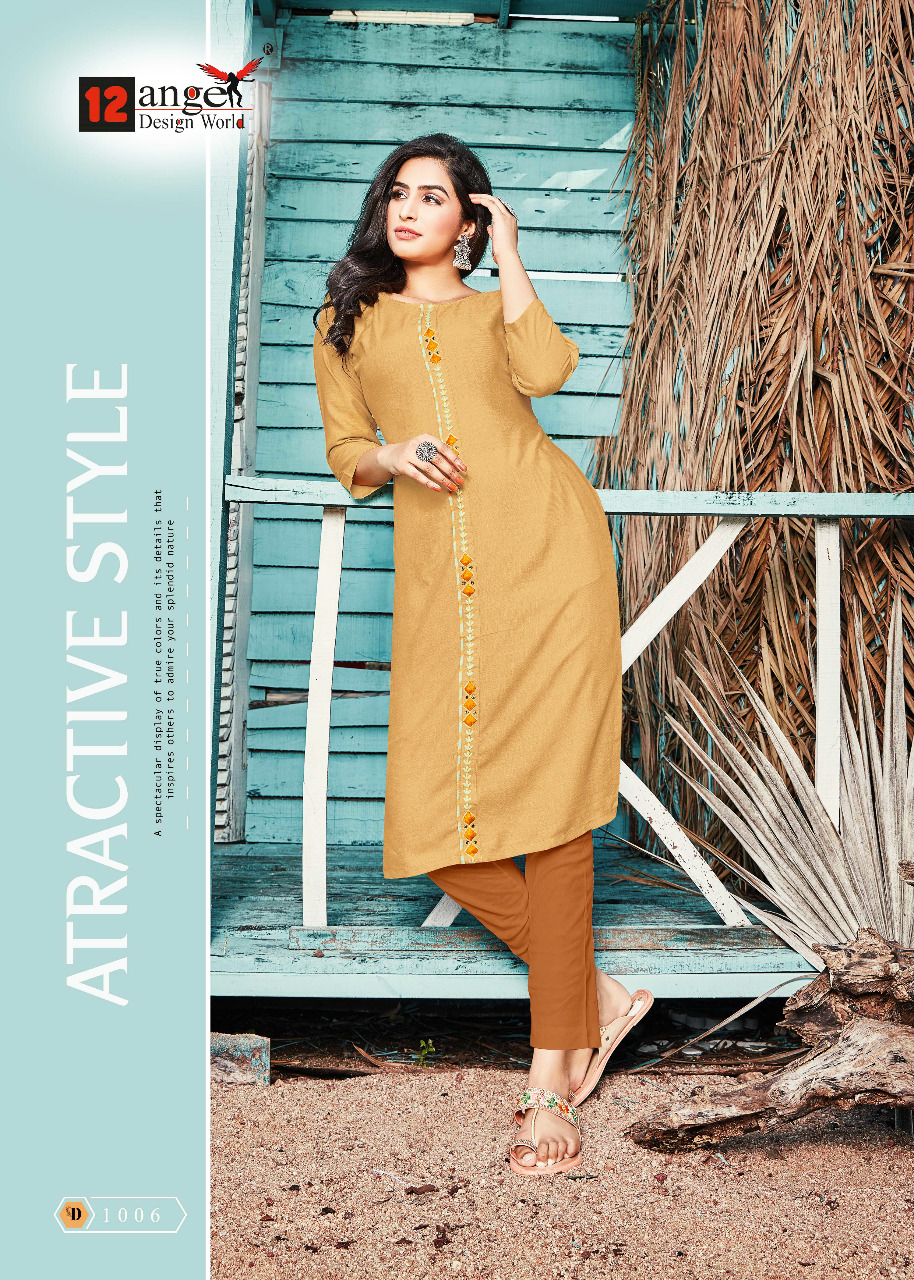 12 Angel  Presents Lime 	 Casual Wear Kurtis Collection