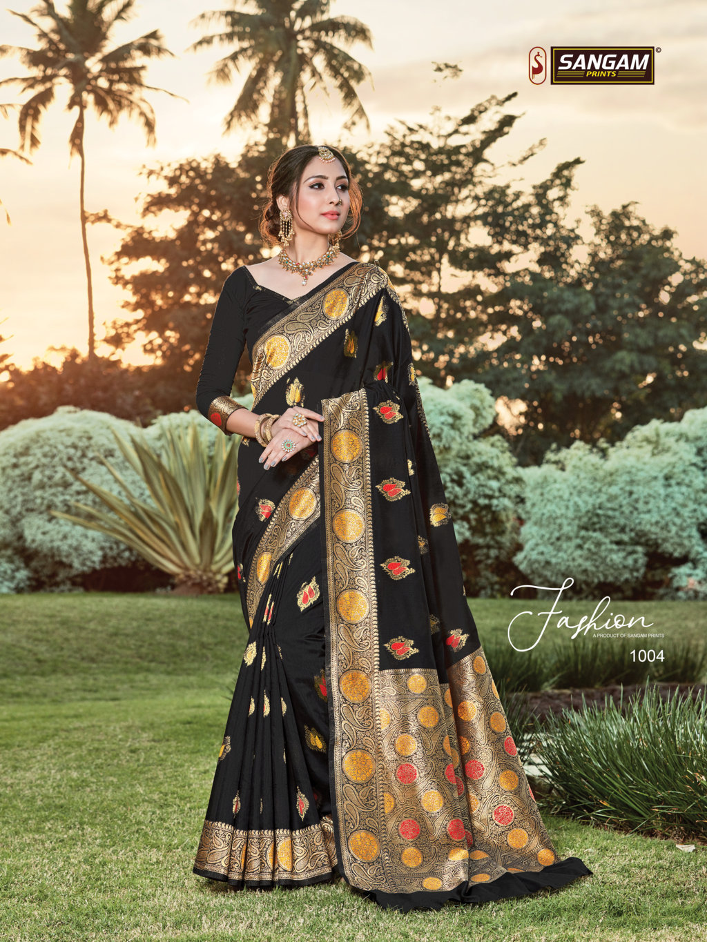 Sangam Presents Bur-berry Cotton Handloom Sarees