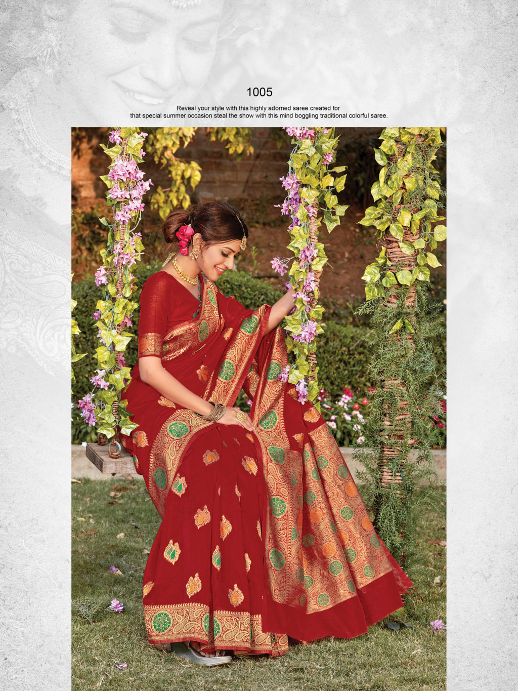 Sangam Presents Bur-berry Cotton Handloom Sarees