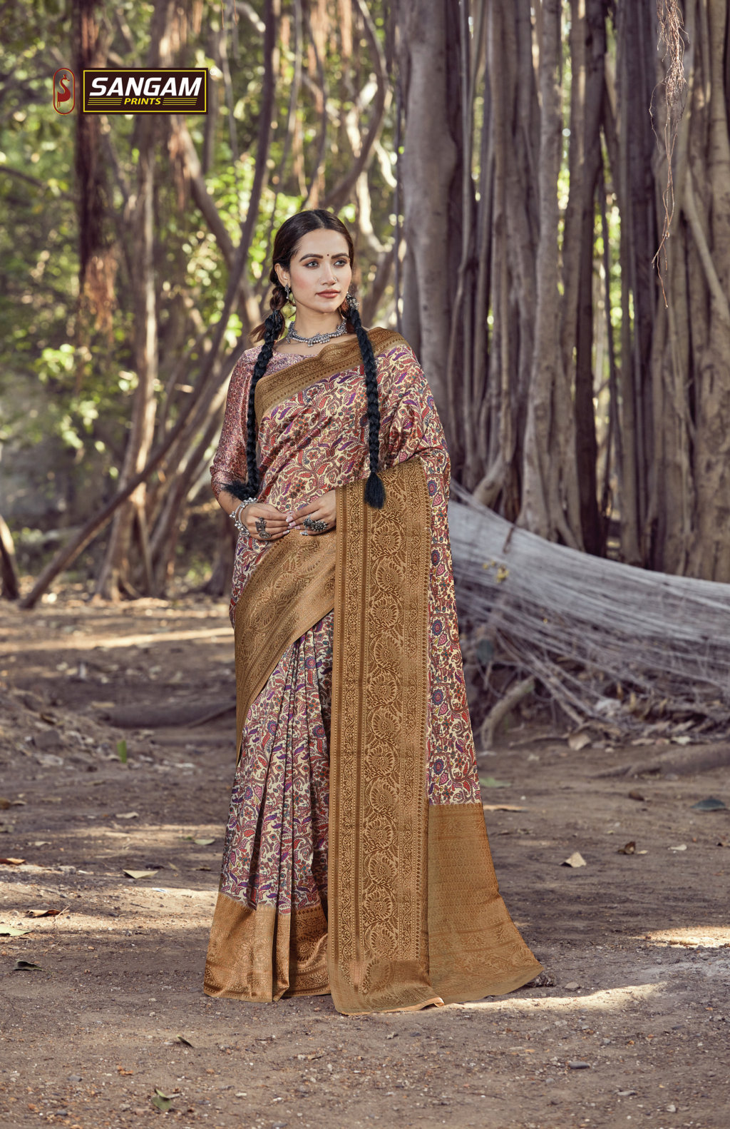 Sangam Presents Blossom Digital Print Silk Sarees Collection