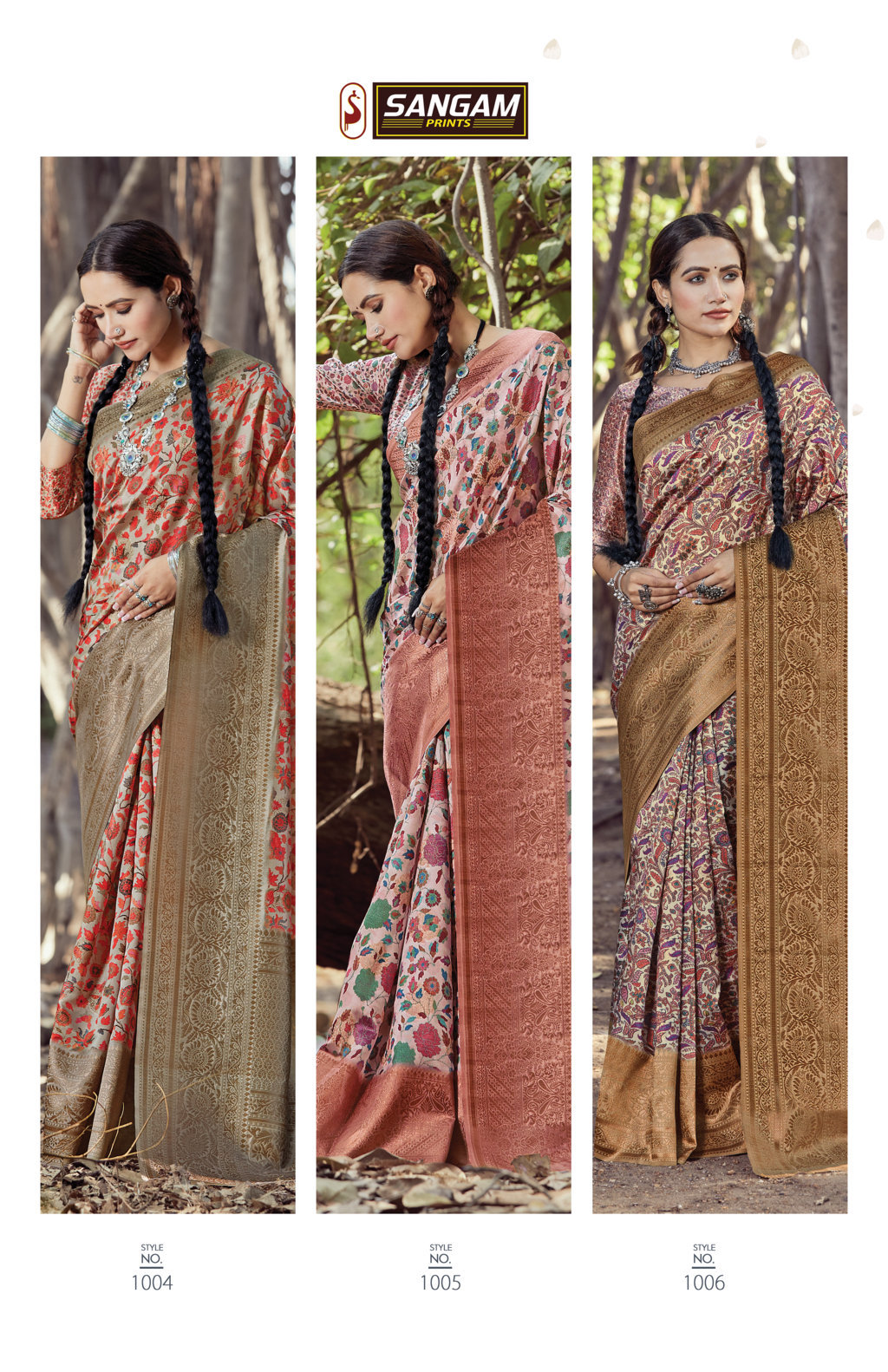Sangam Presents Blossom Digital Print Silk Sarees Collection